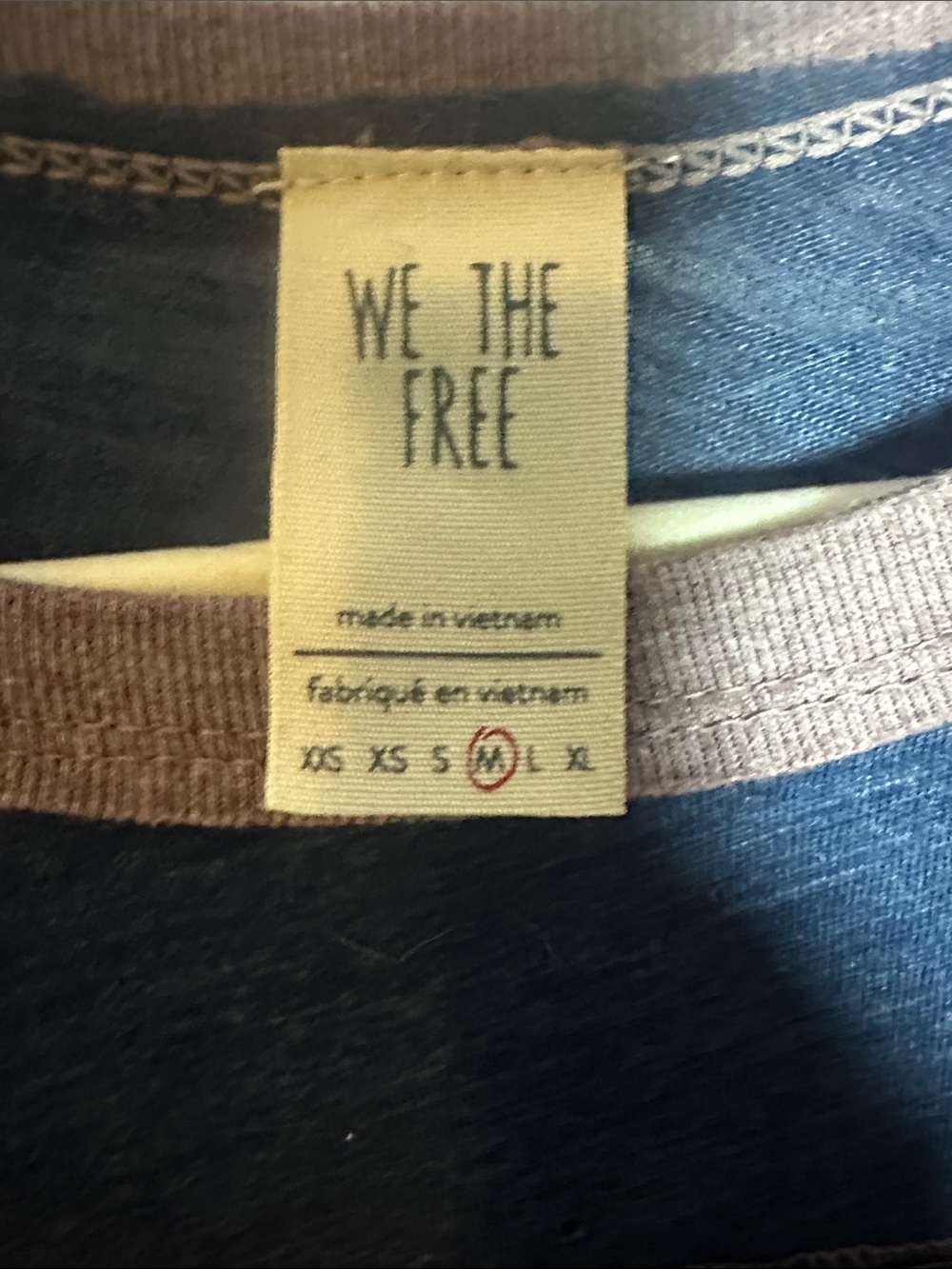 We The Free Long Sleeve Raglan Top in Mauve and Navy - Picture 2 of 7